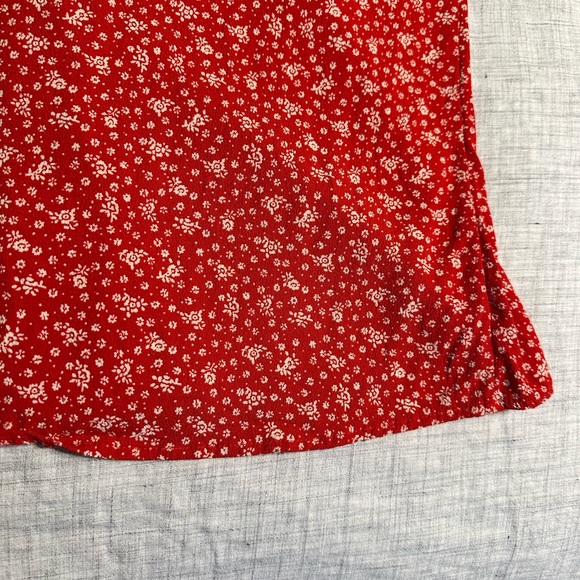 & OTHER STORIES- Red Floral Sleeveless Shirt Dress - Picture 5 of 10